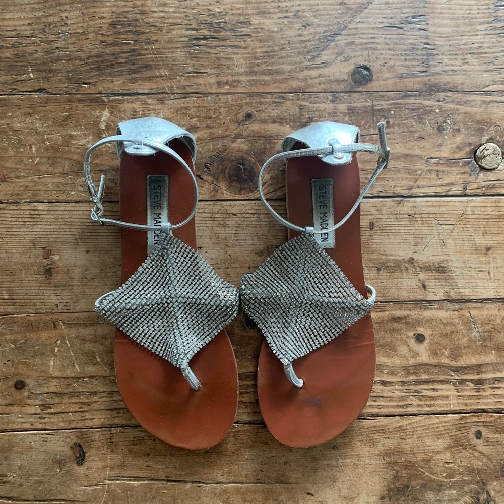 Steve Madden silver rhinestone sandals size 7